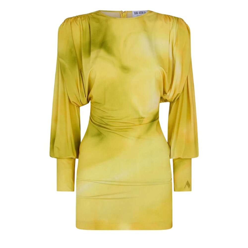 THE ATTICO QUINN MINI DRESS IN PALE YELLOW